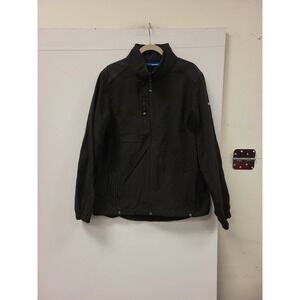 Reebok Mens Full Zip Jacket Black Softshell Fleece L Large Coat Outerwear